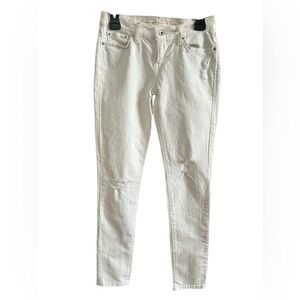 Levi’s White Low Rise Skinny Jeans 531 Distressed Stretch Denim Fit Size 2/26